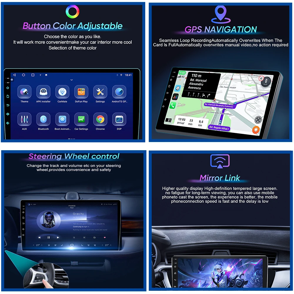 Фото Радиоплеер Android Carplay для Chevrolet Silverado Impala GMC Yukon Acadia Sierra Navigation GPS 5G Wi-Fi Video без 2DIN DVD Sup №4