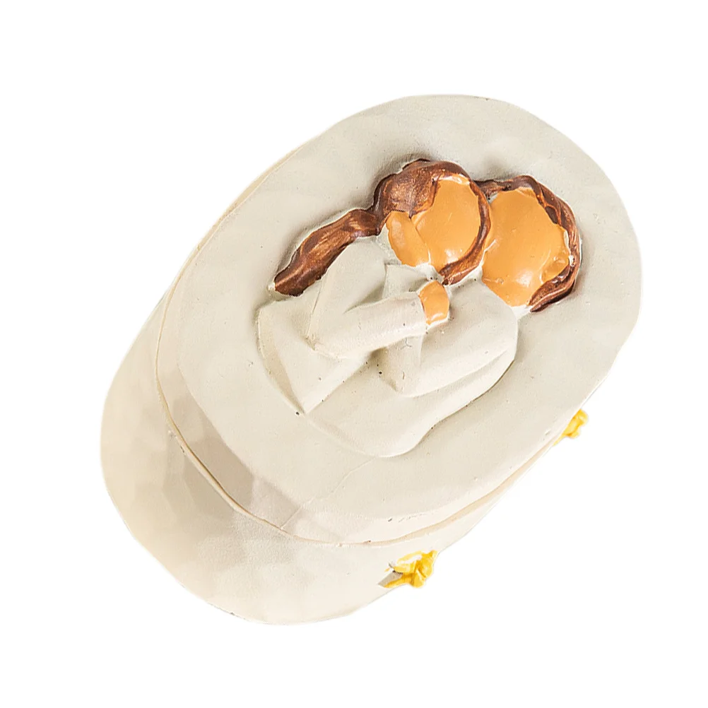 

Jewelry Storage Organizer Oval Gift Box Couple Design Display Box Resin Crafts