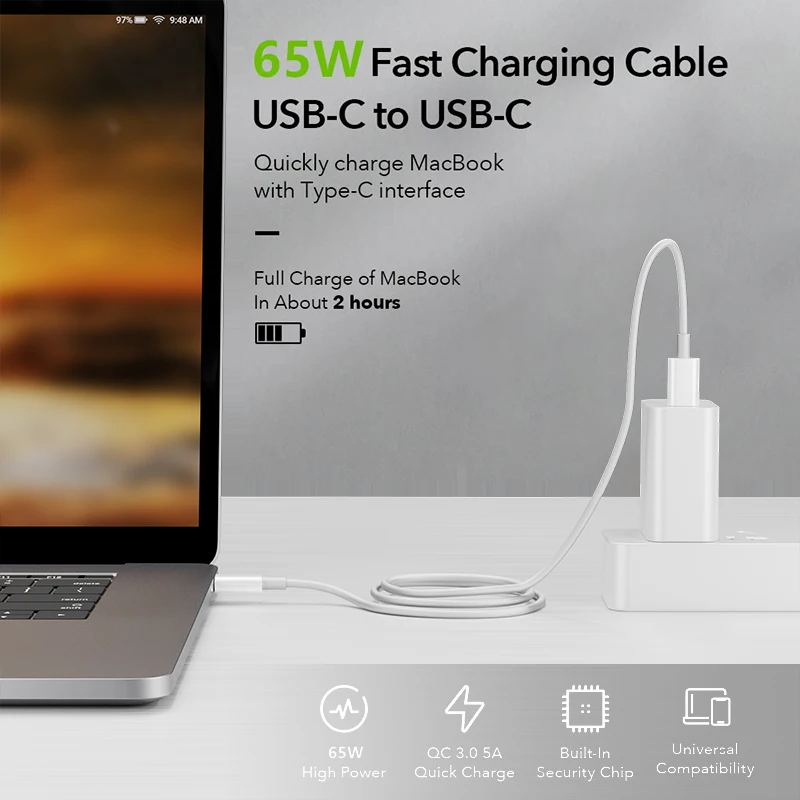 Оригинальный Xiaomi 65 Вт 5A PD двойной USB-кабель для зарядки типа C к Type Kable Mi 12 11 Pad 5 Pro Air