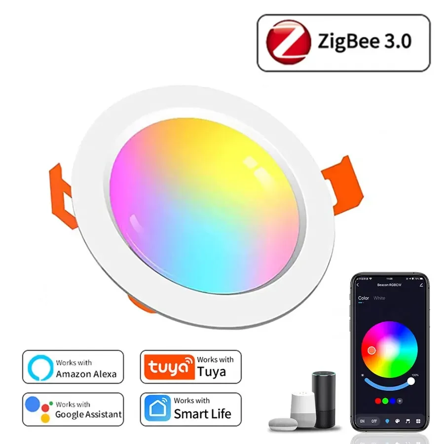 

Умный светодиодный потолочный светильник Tuya WiFi Zigbee RGB регулируемая яркость