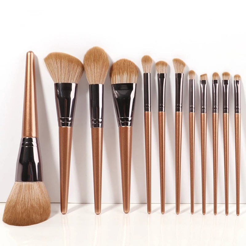 

New 12 Makeup Brush Set Full Set Of Makeup Tools Loose Powder Brush Blush Nose Shadow Brush Beauty Tools High Quality