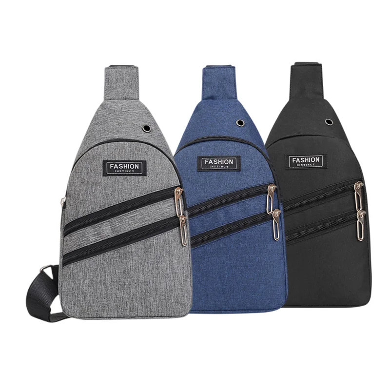 

Men's Chest Bag Fashion Sports Single Shoulder Messenger Bag Nylon Soft Face College Style Chest Bag Small Shoulder Bag