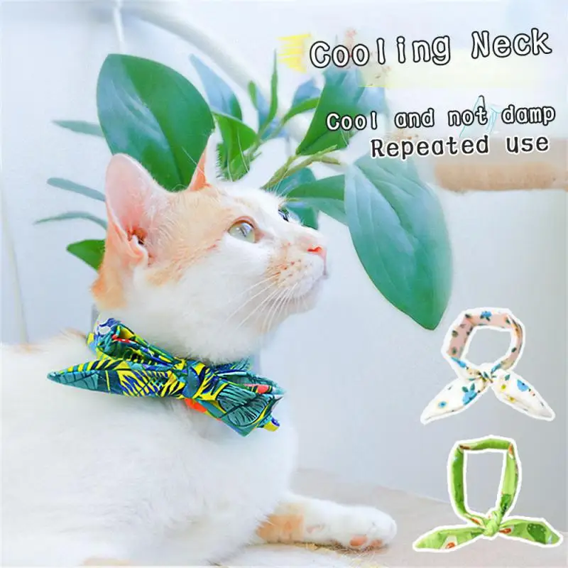 

Summer Cooling Pet Collar Cool Ice Scarf Towel Heatstroke Dog Cat Ice Scarf Collar Cooling Adjustable Cat Collar Bib Dog Supplie