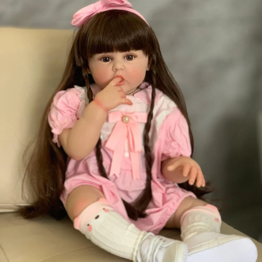 

Reborn Doll 24 inch Free Shipping Birthday Gift Soft Silicone Cute Toys bebe silicona cuerpo entero 100℅ real muneca