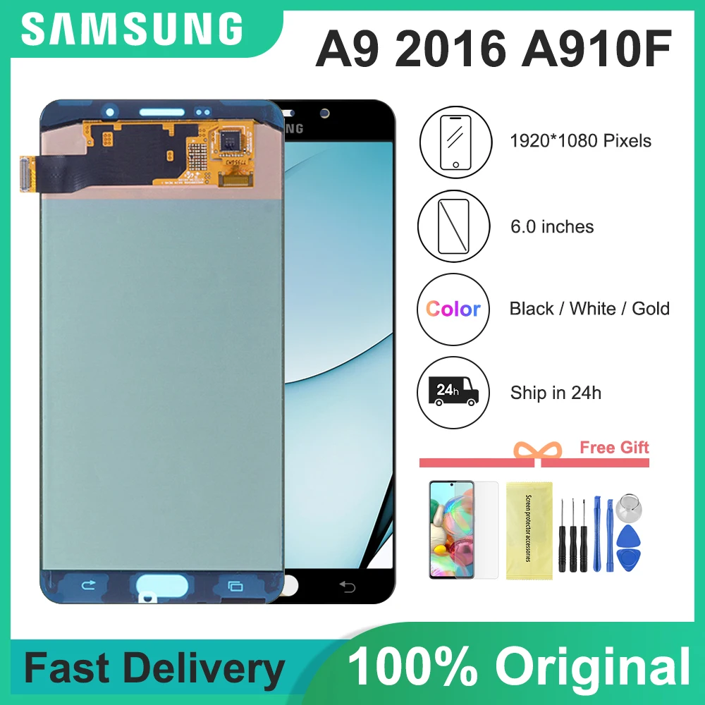 6.0'' Original For Samsung Galaxy A9 Pro 2016 A910 A9100 A910F SM-A9100 LCD Display Touch Screen Digitizer Assembly Replacement