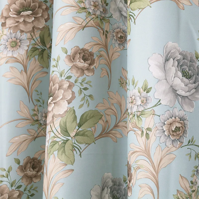 

Flowers Curtains American Pastoral Village Window Door Curtains for Living Room High Shading Curtains for Bedroom Tulle Curtains