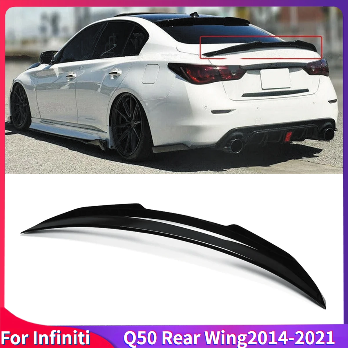 Для Infiniti Q50 2014-2021 губа для заднего крыла автомобиля задний багажник спойлер