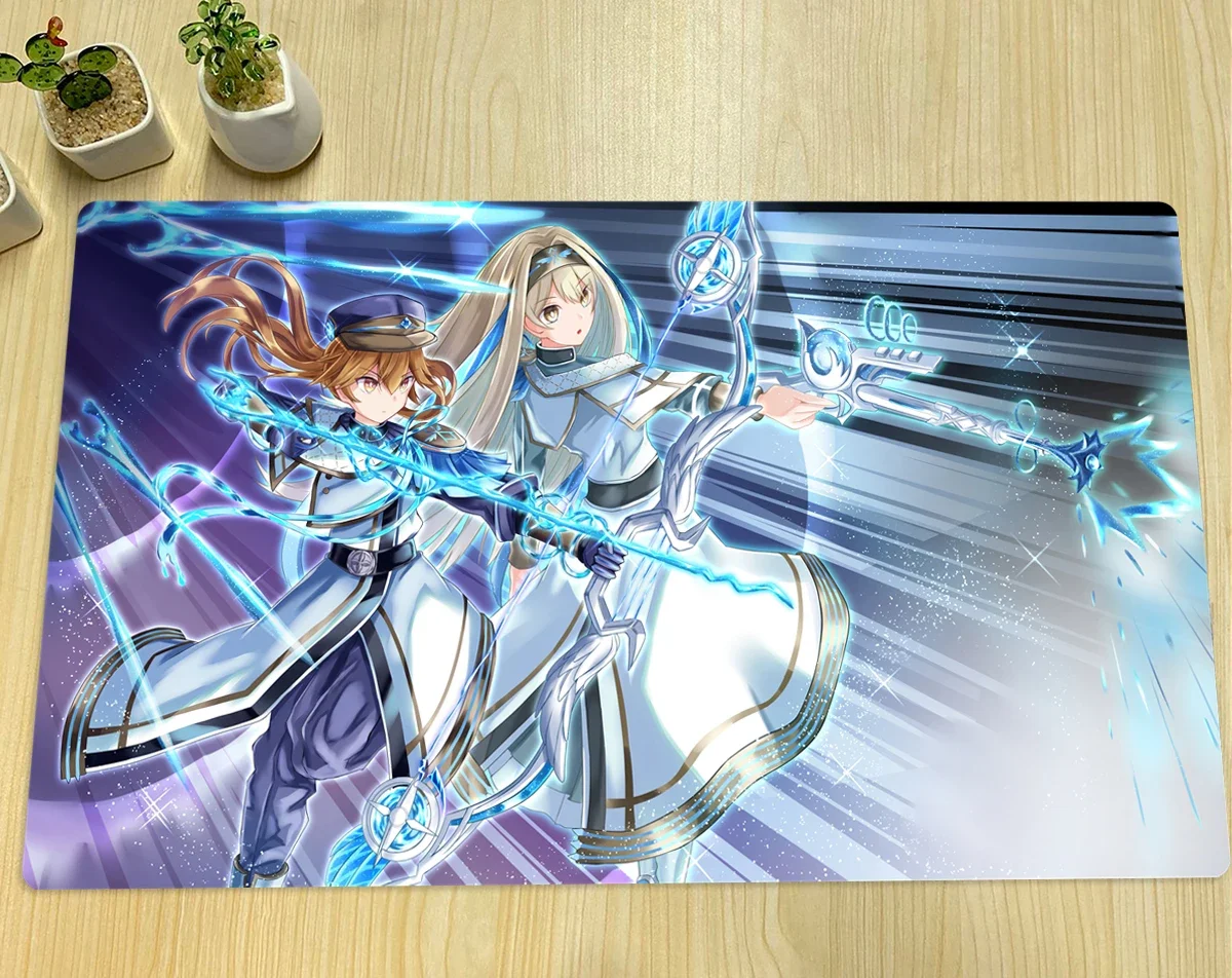 YuGiOh Exosister Asophiel Gibrine Play Mat TCG CCG Коллекционный коврик для карточных игр Аниме Коврик