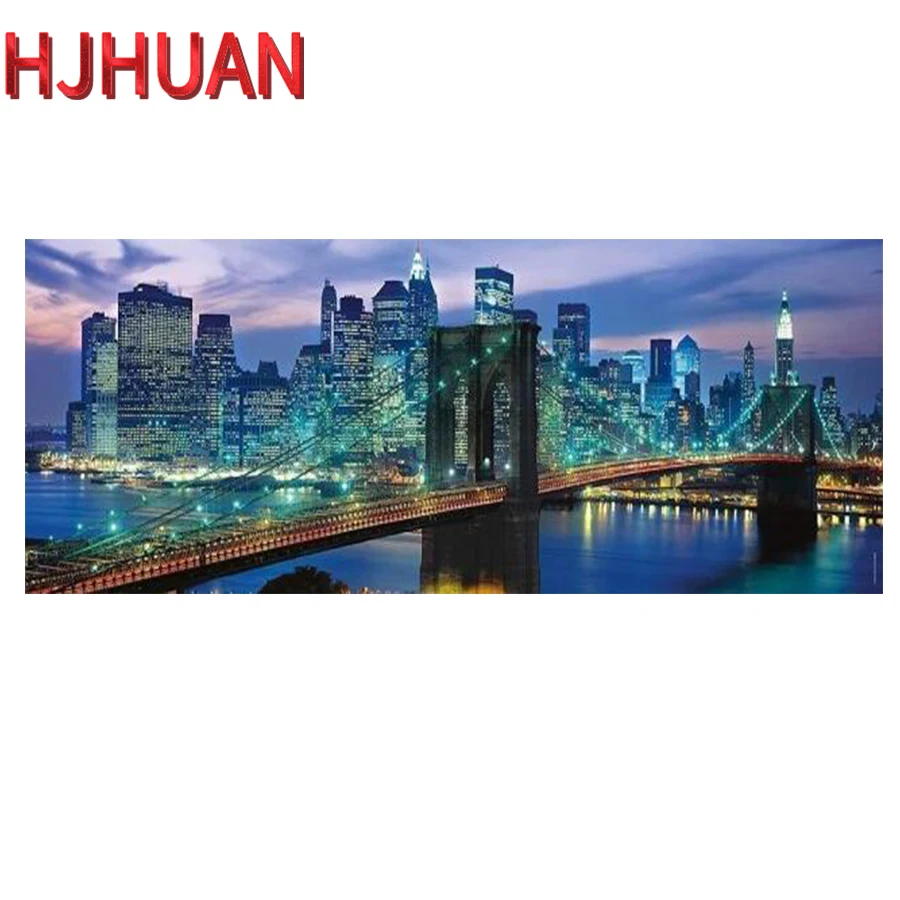 

5D Diy Diamond Painting City building night view Full Round Square Drill Rhinestone Mosaic Wall Art Picture Home Decoration Gift