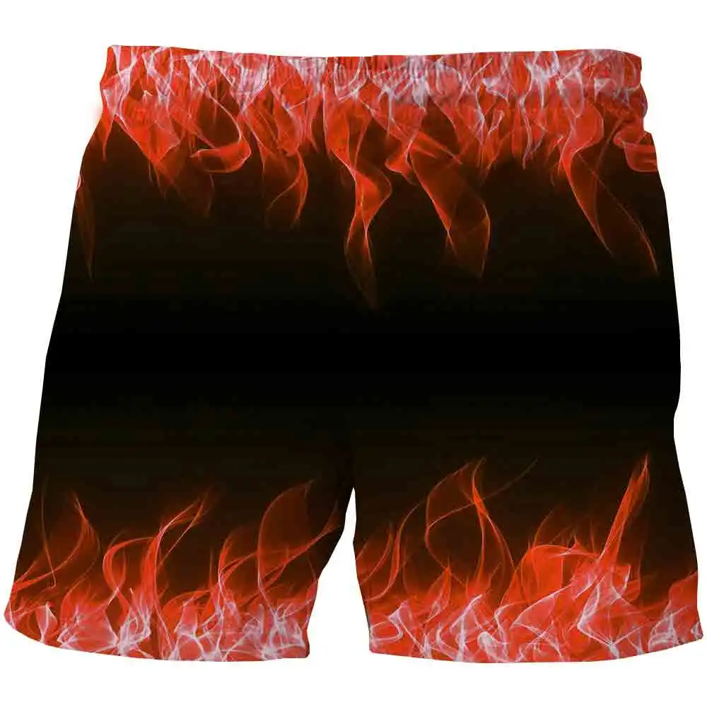 

Шорты детские с 3D-принтом в виде пламени, повседневные модные штаны с эффектом оптической иллюзии, с геометрическим рисунком, летние штаны д...
