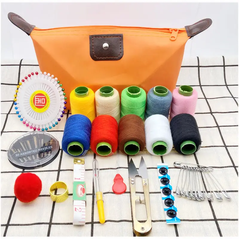 

1 Set Portable Household Sewing Kit Box DIY Embroidery Handwork Tool Needles Thread Scissor Set Home Supplies Travel Accessories