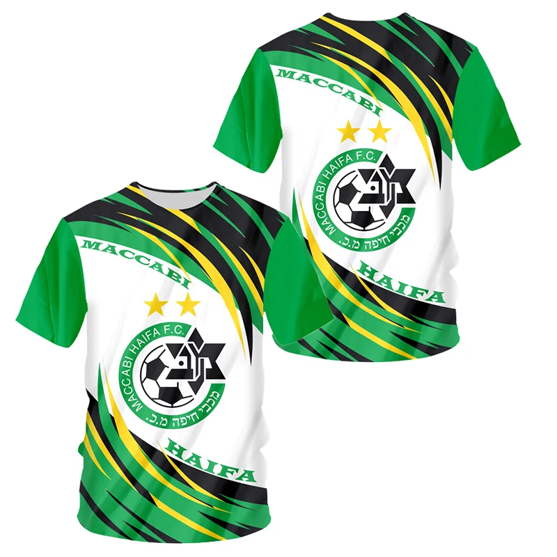 

Israel 2021/22 Hot Sale New Maccabi Haifa Retro Shirt Jersey Soccer Club Team Logo Print Tshirt Polyester Breathable Plus Size