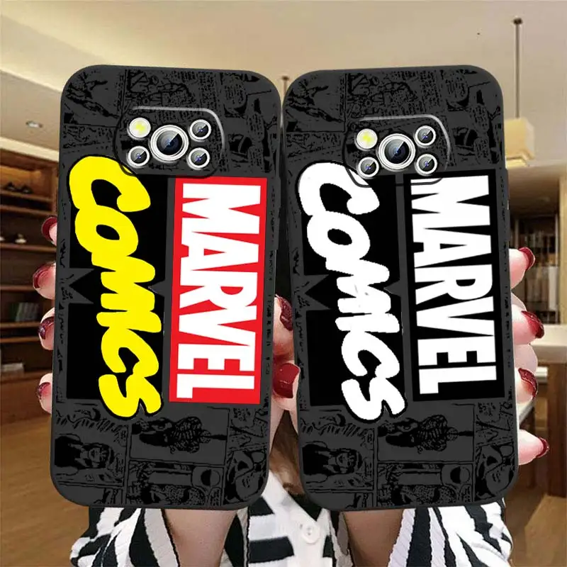 

Avengers Marvel Art Comics Phone Case For Xiaomi Mi Poco X5 X4 X3 NFC F5 F4 F3 GT M5 M5s M4 M3 Pro C50 C40 5G Black Cover