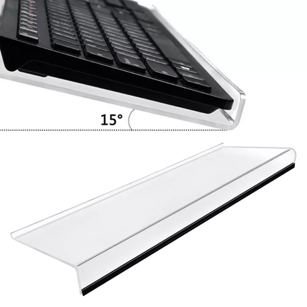 

Acrylic Transparent Tilted Computer Keyboard Display Bracket Portable Keyboard Holder Stand Riser for Office Desk Home Supplies