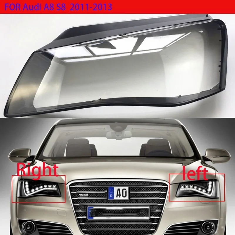 

Glass Lens Headlamps FOR Audi A8 S8 2011-2013 Lamps Lens Xenon LED Headlight Lampshade Transparent Lens Protection Shell