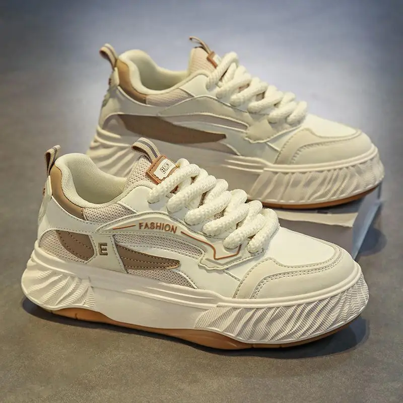 

White Shoes Men's 2023 New Summer Breathable Casual Leather Shoes Men's Spring and Autumn Flat White Shoes Sports Board Shoes