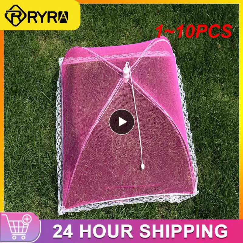 

Складная сетчатая Крышка для еды, 1-10 шт., противомоскитная Крышка для еды, зонт для еды, овощей, фруктов, дышащий чехол для кухни