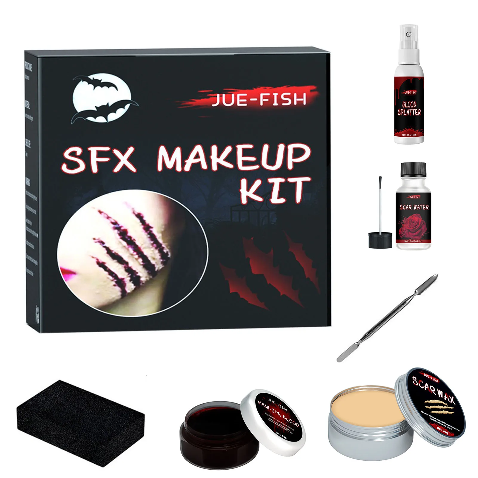 

New Halloween Makeup Kit Skin Wax Fake Blood Fake Scars Painted Halloween Horror Makeup Set Halloween Party Supplies