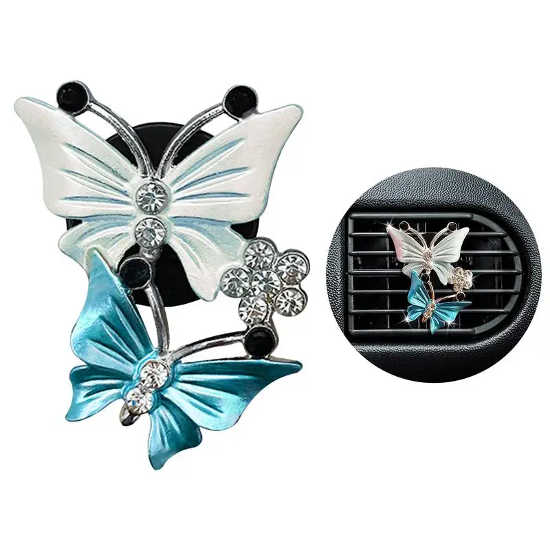 

Dual Butterfly Car Aromatherapy Air Vent Clips Butterfly Car Perfume Diffuser Air Freshener With Vent Clip Exquisite Car
