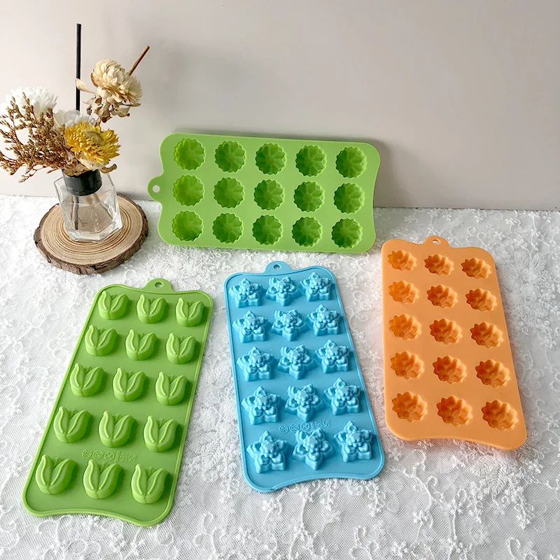 

Silicone Tulips Flower Mold Rose Candles For Cake Baking Cookie Chocolate Pastry Confectionery Ice Mould Mini Decorative Gypsum