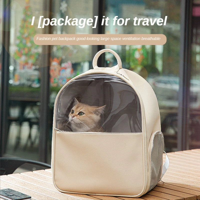 

High Appearance Backpack for Cats Luxury Pet Bag Visual Transportin Small Dogs Cat Dog Outdoor Items Large Space Backpacks Ita