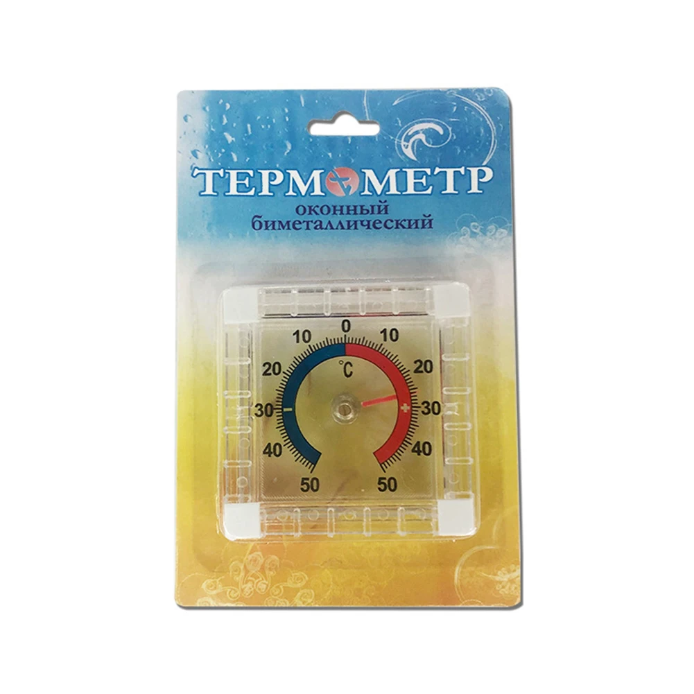 

Термометр для окон, пластиковый, квадратный, со стрелкой