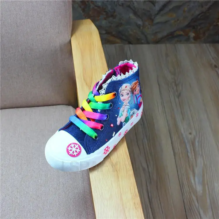 Детская обувь Disney Холодное сердце кроссовки для девочек Эльза Анна принцесса