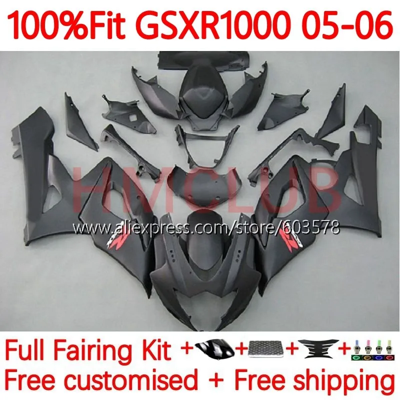 

Инъекция для SUZUKI GSX R1000 K5 GSXR-1000 GSXR 1000 CC 1000CC GSXR1000 2005 2006 matte black GSX-R1000 05 06 обтекатель 100No.21