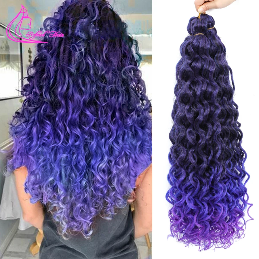 Synthetic Ocean Wave Crochet Hair 18 24 Inches Freetress Water Wave Braiding Hair Extensions Crochet Curly Braid