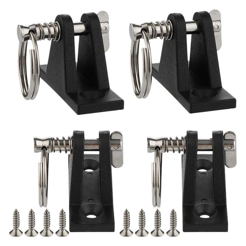 

4 Pcs Marine Grade Nylon Top 90 degree Plastic Deck Hinge with Pin and Ring 316 Stainless Steel Installation Screws