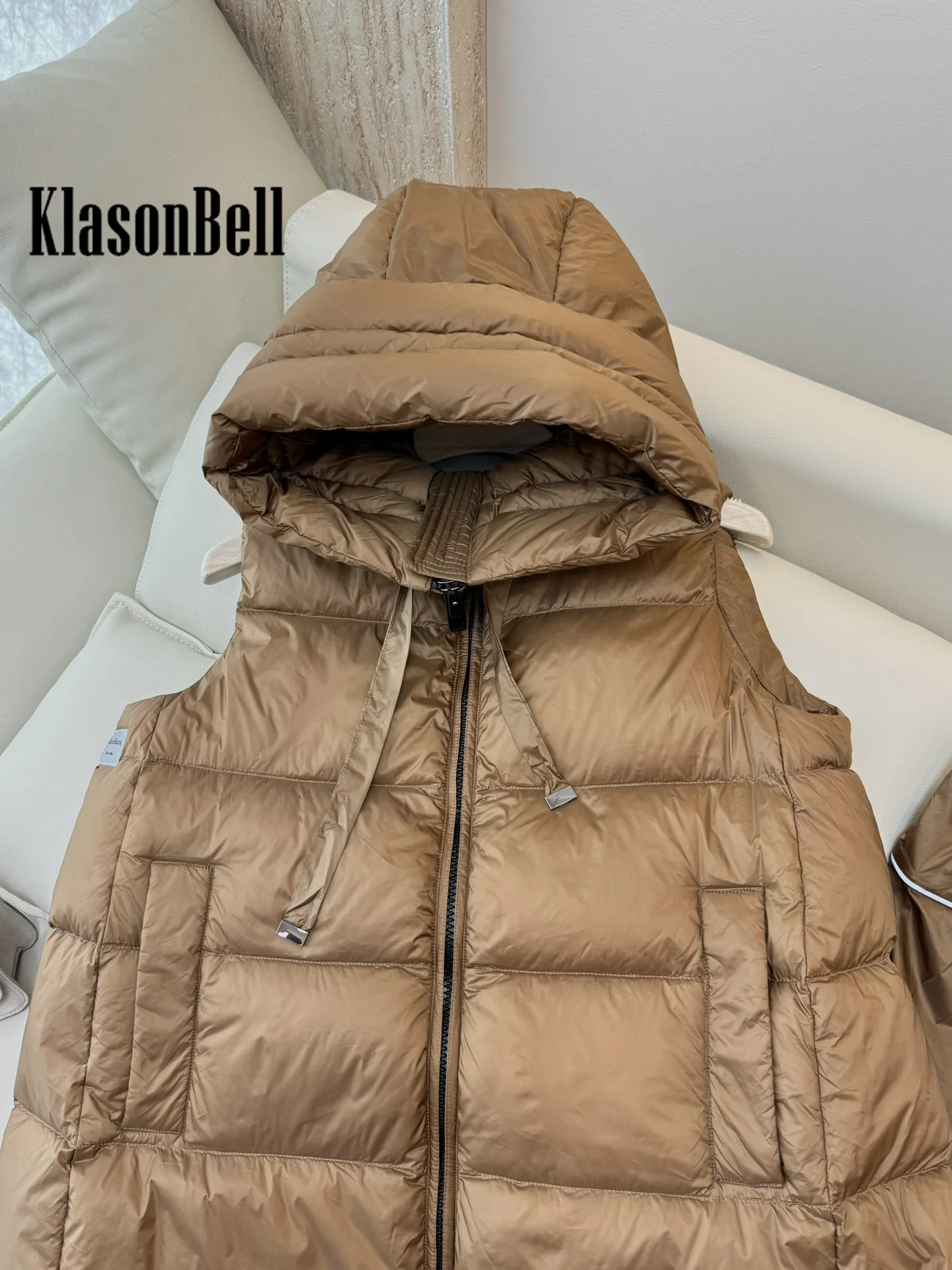 10.28 KlasonBell 2024 осенне-зимний новый женский высококачественный жилет с капюшоном на