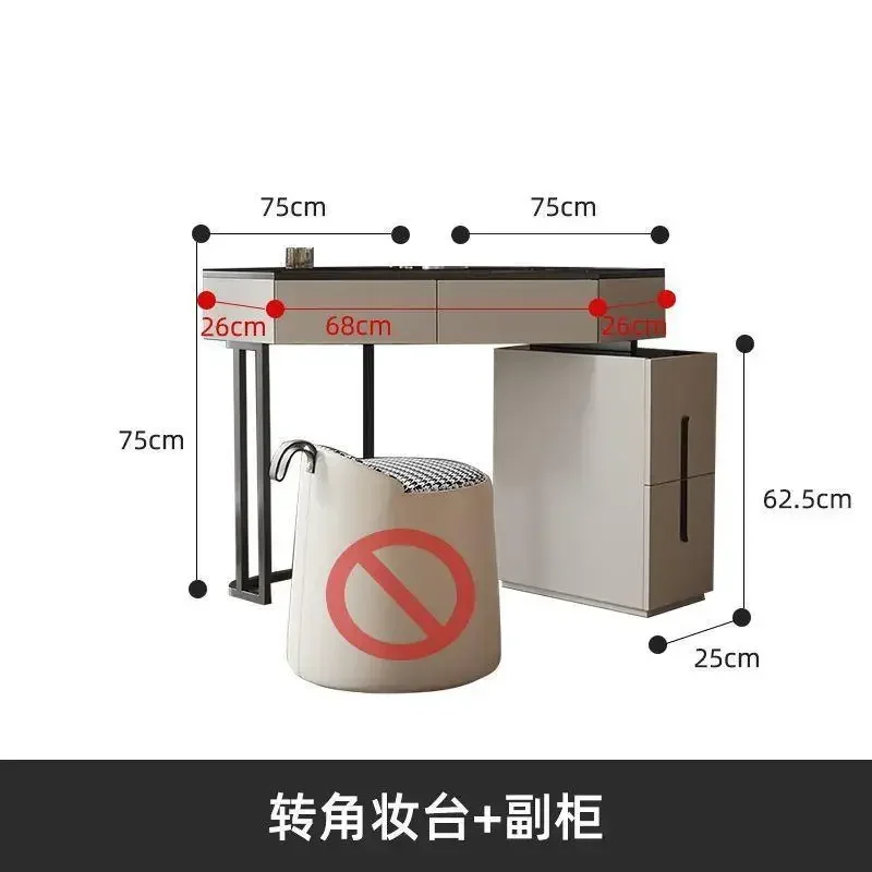 Роскошный современный треугольный туалетный столик с зеркальным зеркалом