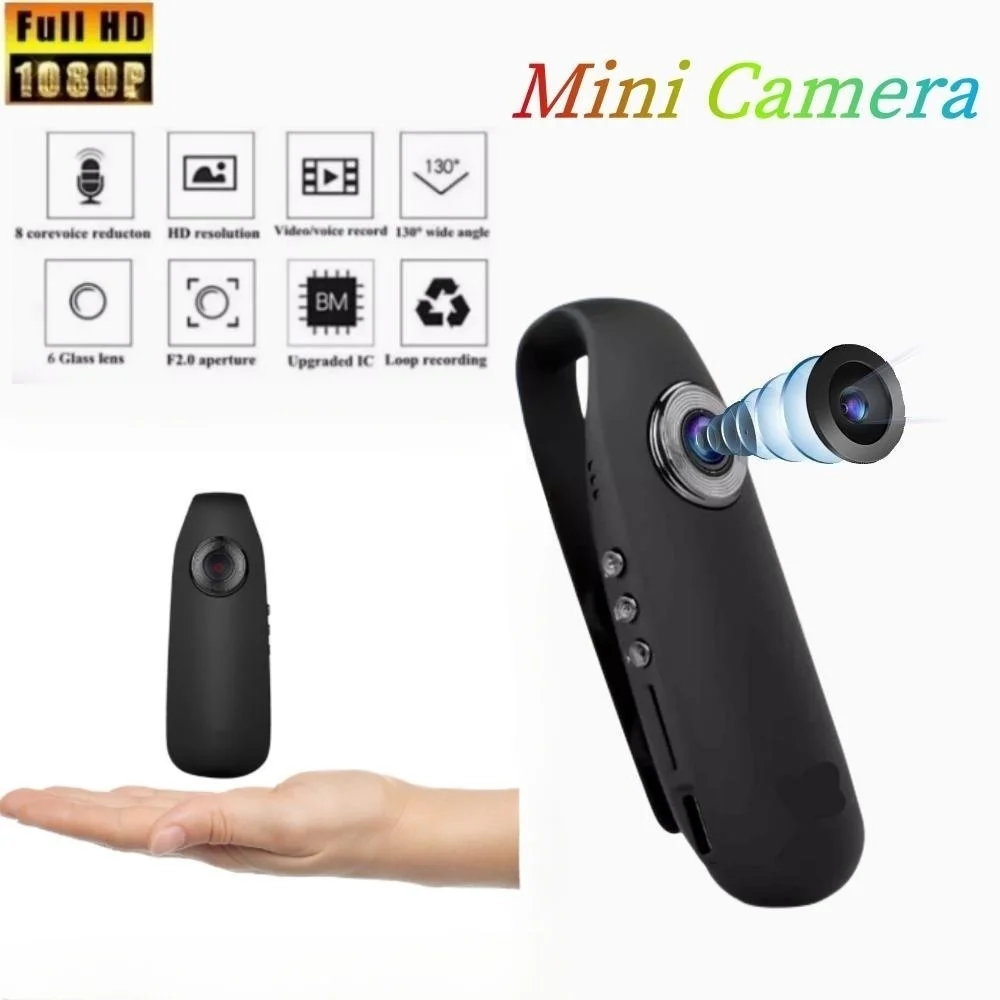 Портативная мини-камера 1080P с клипсой для занятий спортом на открытом воздухе, магнитная видеокамера, магнитный видеорегистратор, фотокамера с ночным видением