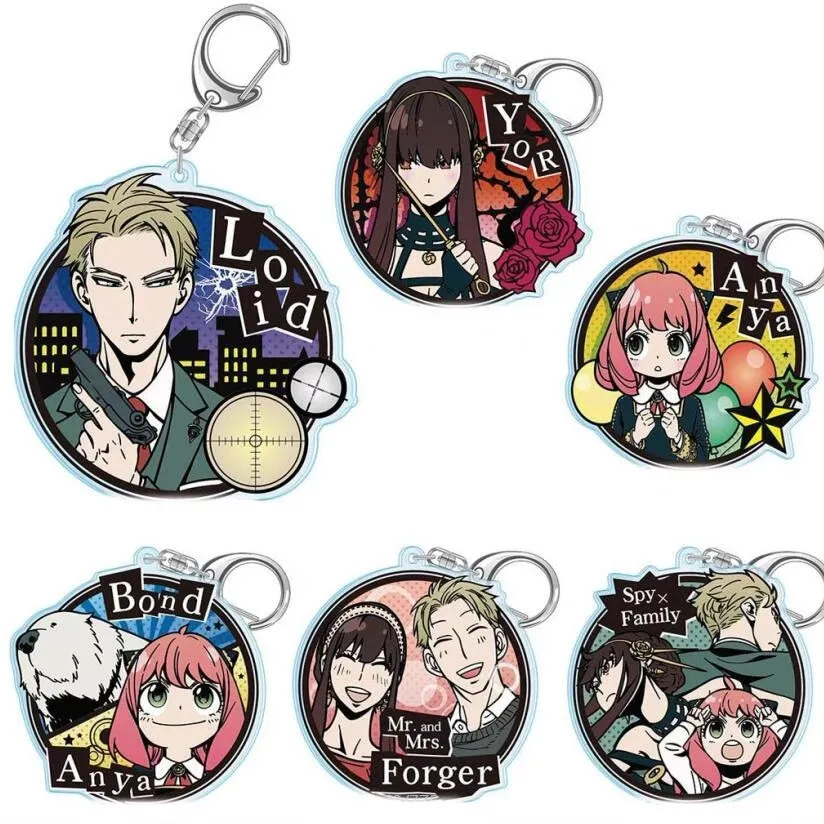

6CM Anime SPY x FAMILY Action Figures Anya Loid Yor Forger Acrylic Key chain Backpack Pendant Key buckle cosplay fans gifts