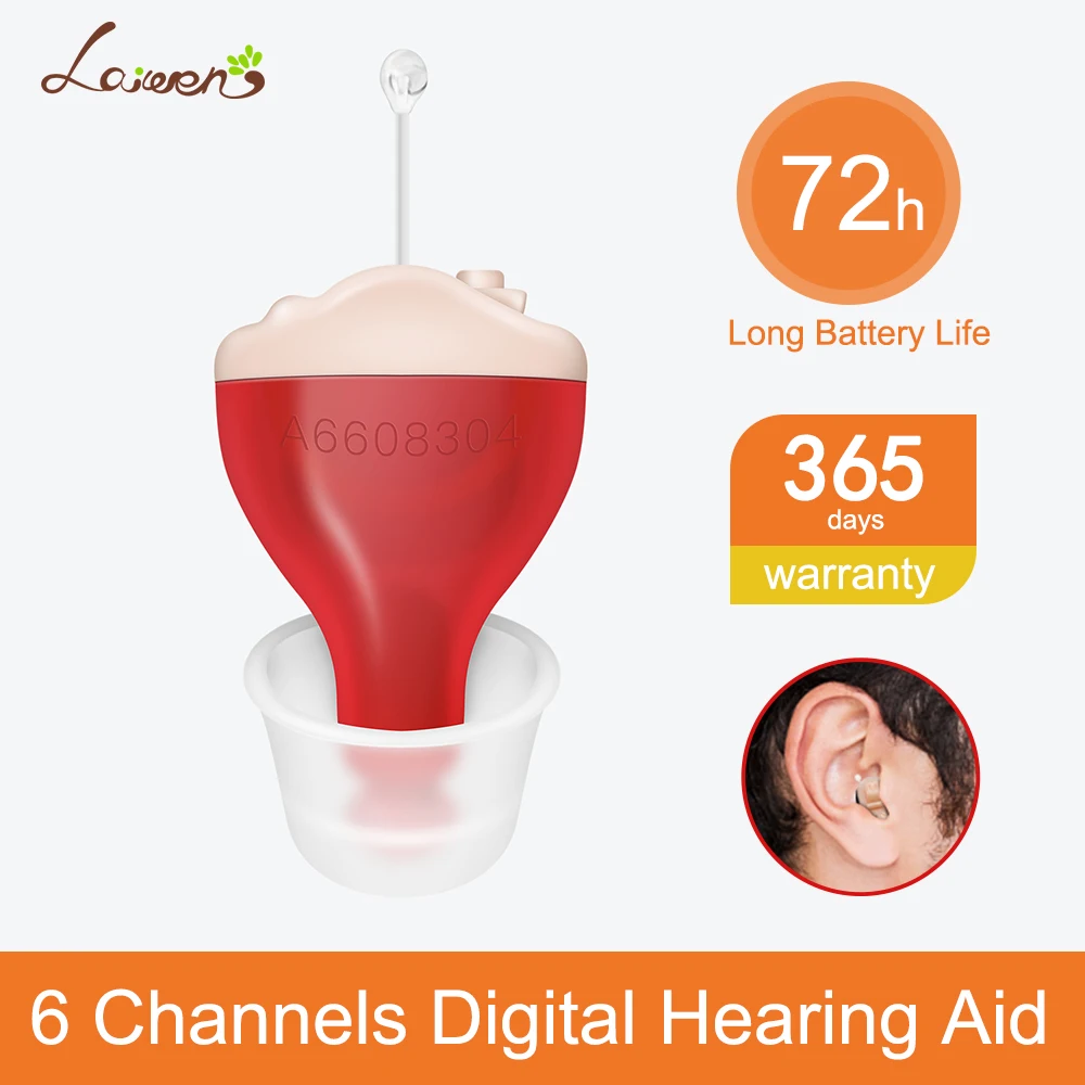 

Hearing Aids 6 Channels Digital Wireless Invisible Sound Amplifier For Deafness Severe Loss Micro Hearing Ear Care Aids Device