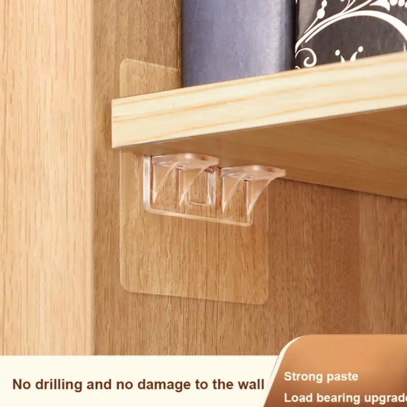 

Shelf Support Adhesive Pegs Plastic Closet Cabinet Shelf Support Storage Clip Wall Hanger Clapboard Punch Free Hook Sticker