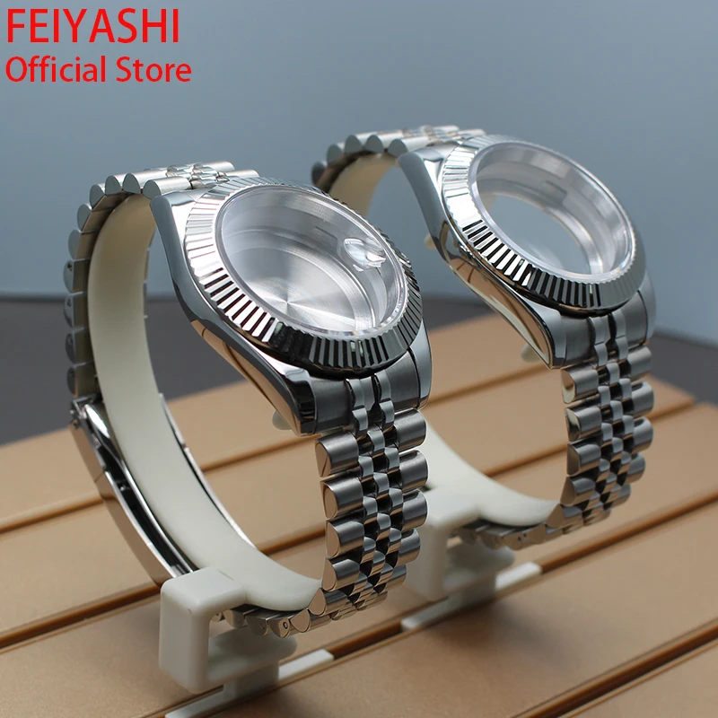 36mm 40mm Case Watch Watchband Parts Sapphire Crystal oyster perpetual day date For nh35 nh36 Miyota 8215 Movement 28.5mm Dial