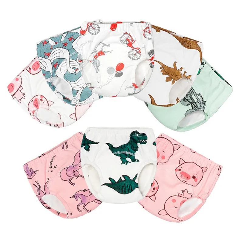 2pc Baby Potty Toilet Training Pants Nappies Cartoon Boys Girls Underwear for Toddler Cotton Panties Reusable Diapers Cover