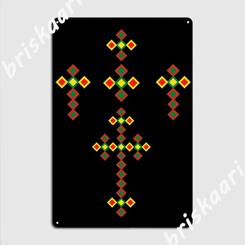 

Металлический знак с традиционным крестом в эфиопском стиле, таблички для паба и гаража, дизайнерский оловянный плакат для кинотеатра, гост...