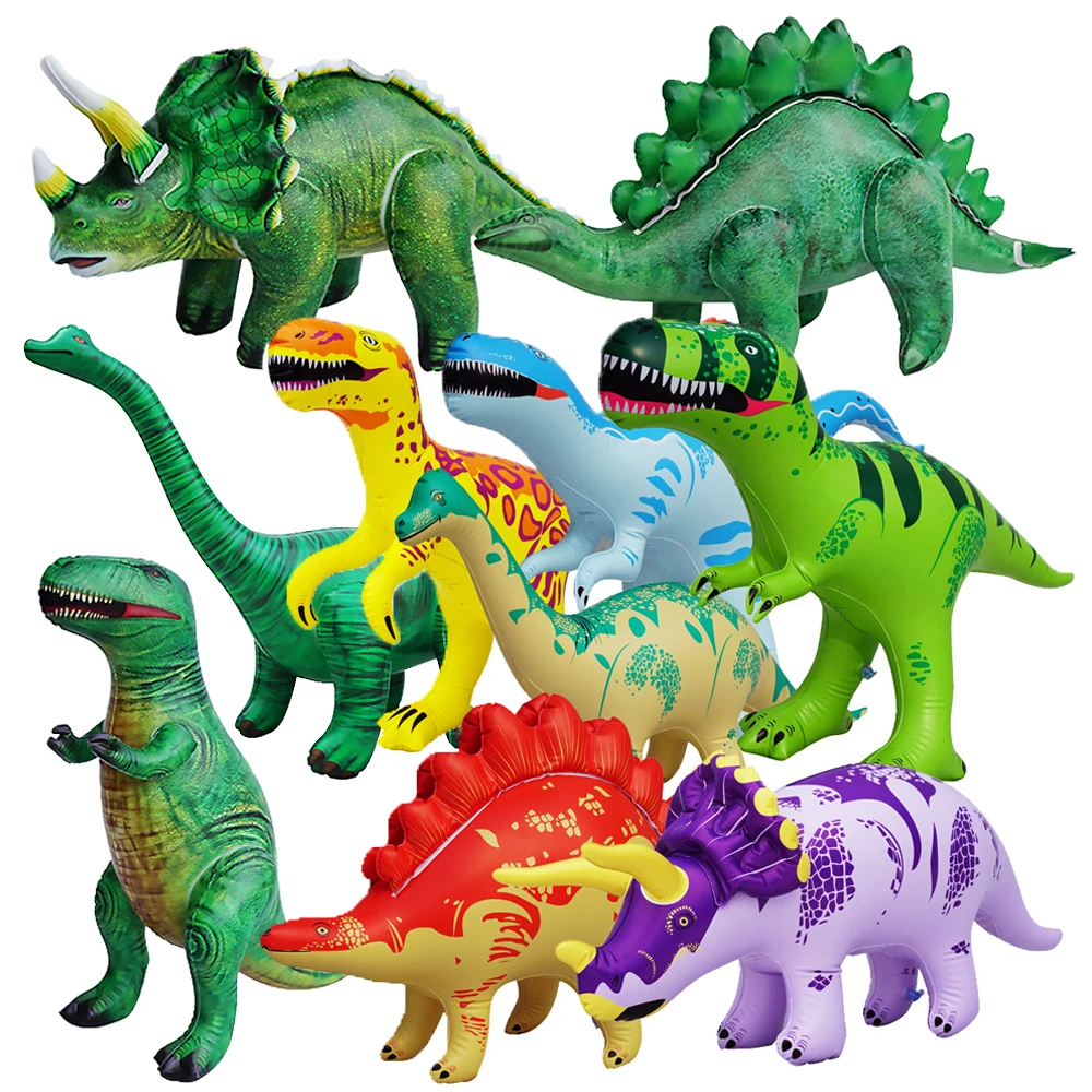 Купи Big PVC Inflatable Dinosaur Toys Balloons Realistic Dinosaur Children Gift Jurassic World Birthday Party Decorations Kids Favors за 452 рублей в магазине AliExpress