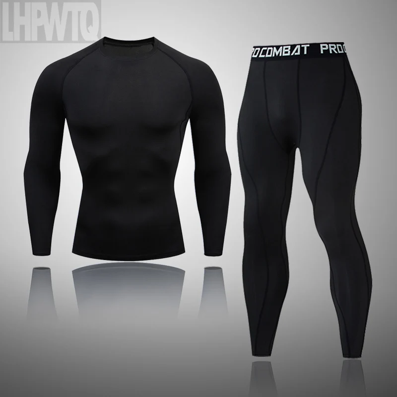 

Men's Thermal Underwear Set MMA Tactics Fitness Leggings Base Compression Sports Underwear Long Johns Men Clothing Brand