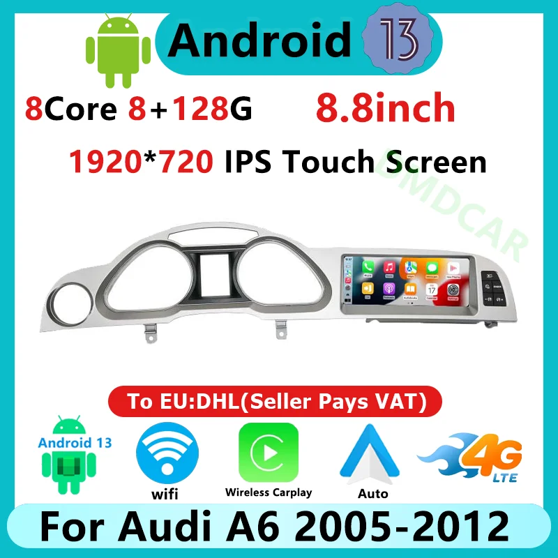 Заводская цена 8 &quot8-ядерный автомобильный радиоприемник Android 13 для Audi A6 C6 A7 2005-2011
