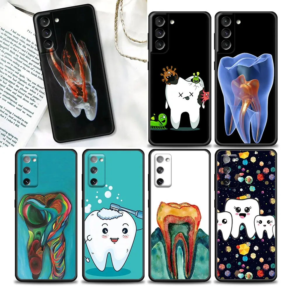 

Phone Case for Samsung Galaxy S22 S21 S20 Fe 5G S7 S8 S9 S10e Plus Ultra Soft Silicone Case Cover Beautiful Beautiful Tooth