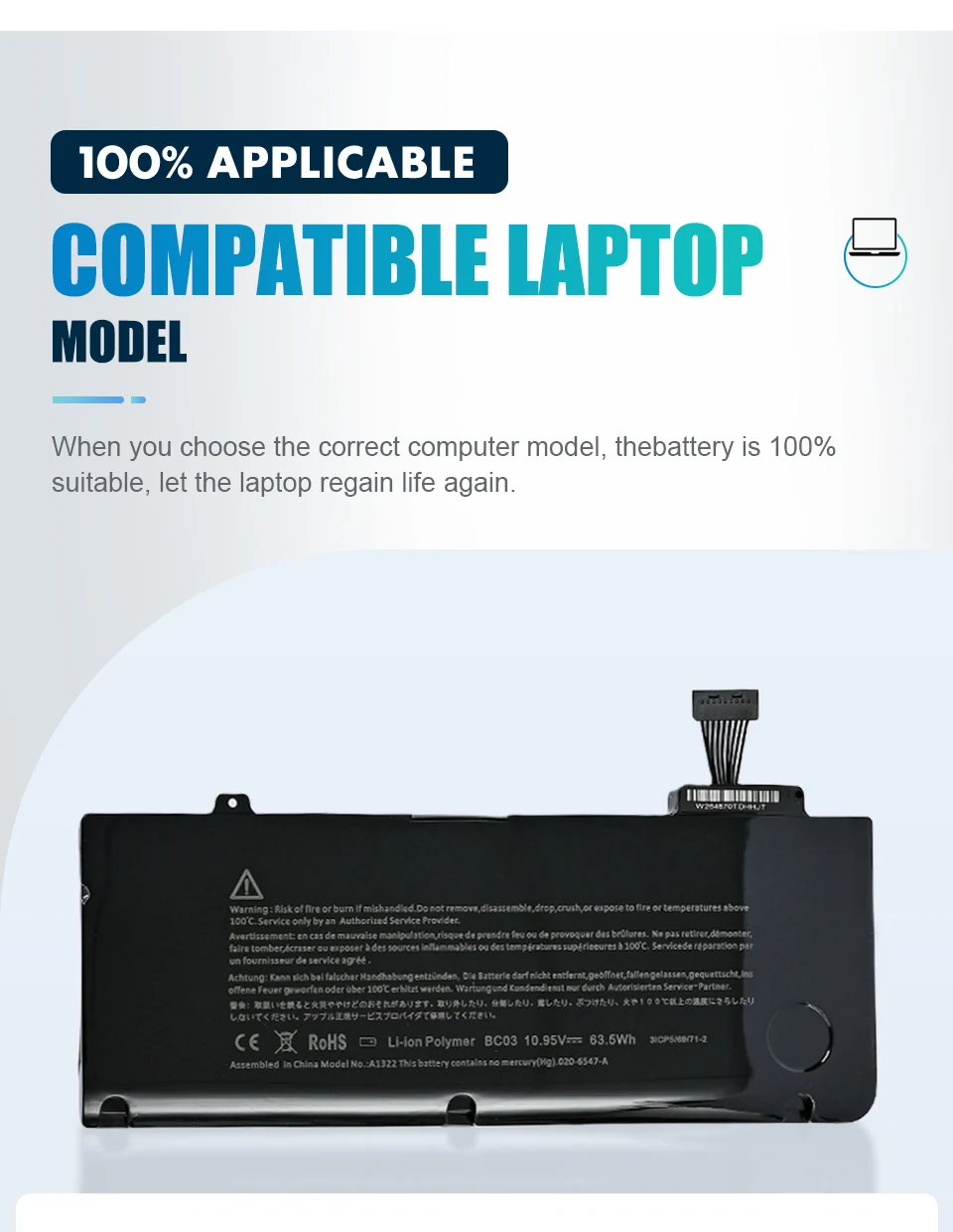 Новый аккумулятор для ноутбука A1322 APPLE MacBook Pro 13 дюймов A1278 (2009-2012 годов) MB990 MB991 MC700