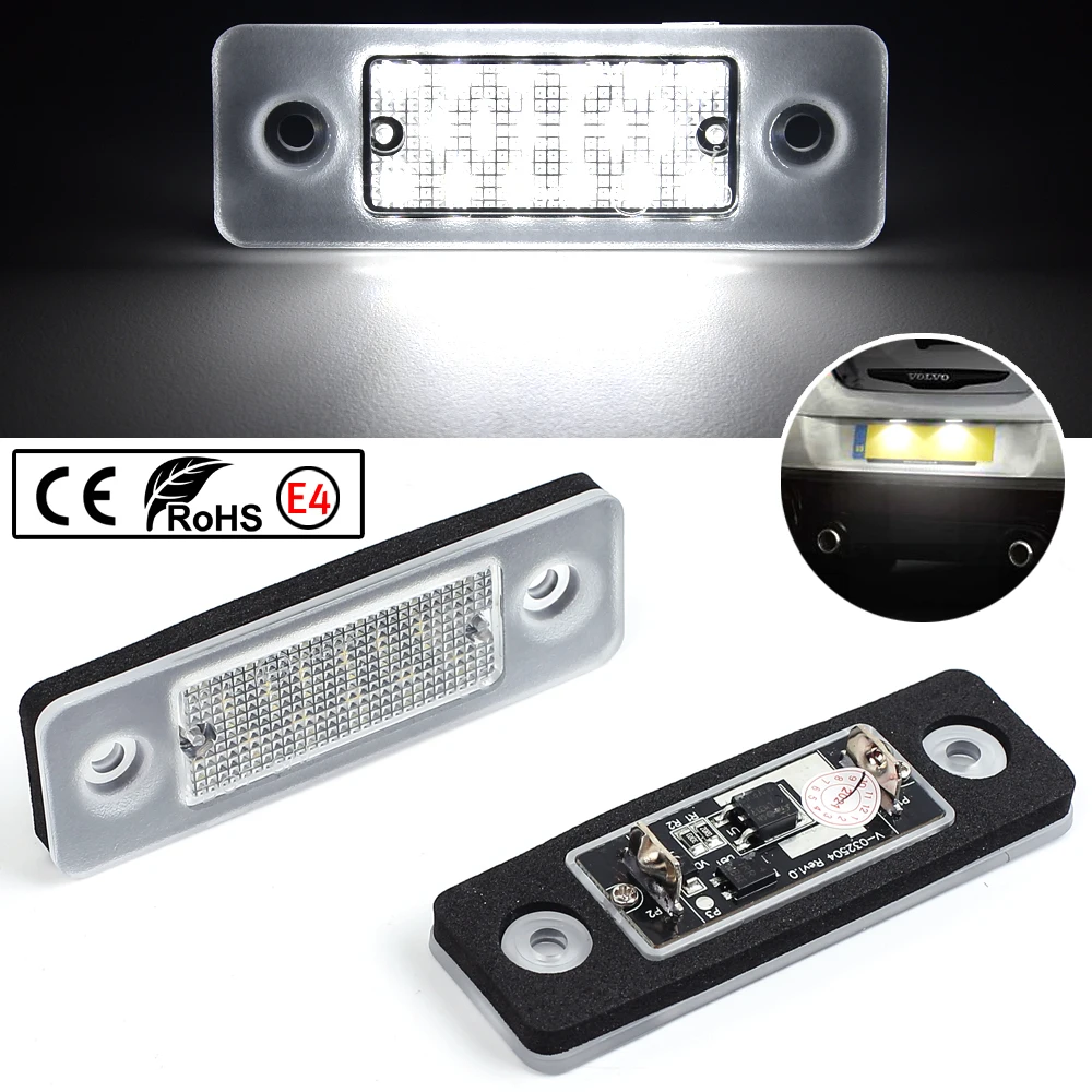 

2Pcs For Volvo C30 2008-2013 Clear Lens High Brightness LED License Plate Light Number Plate Lamp