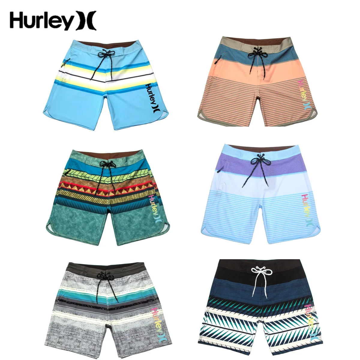 

Hurley Vêtements De Plage Men Swim Trunks Quick Dry Beach Shorts Summer Surf Clothes Mesh Lining Swimwear With Pockets Gym Pants