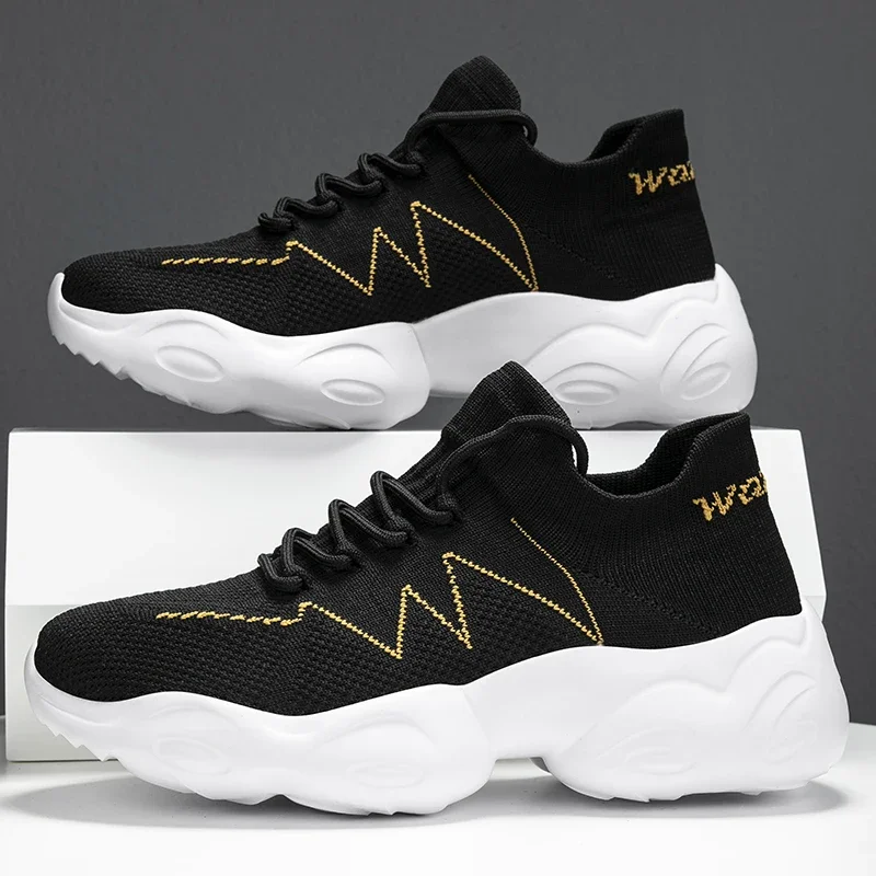 

Стильные трендовые мужские кроссовки для бега, уличная дышащая Спортивная обувь для пар, износостойкая теннисная Мужская универсальная обувь большого размера 47