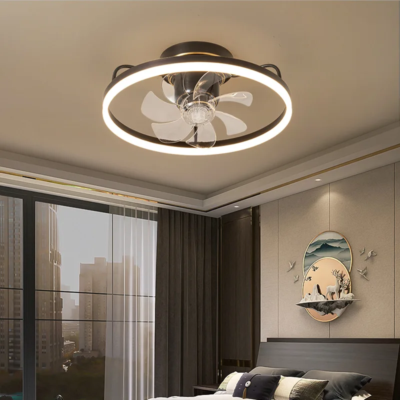 

Light Luxury Copper Fan Lamp Mute High-Grade Full Spectrum Eye Protection Bedroom Ceiling Lamp Dining Room Chandelier Study Lamp