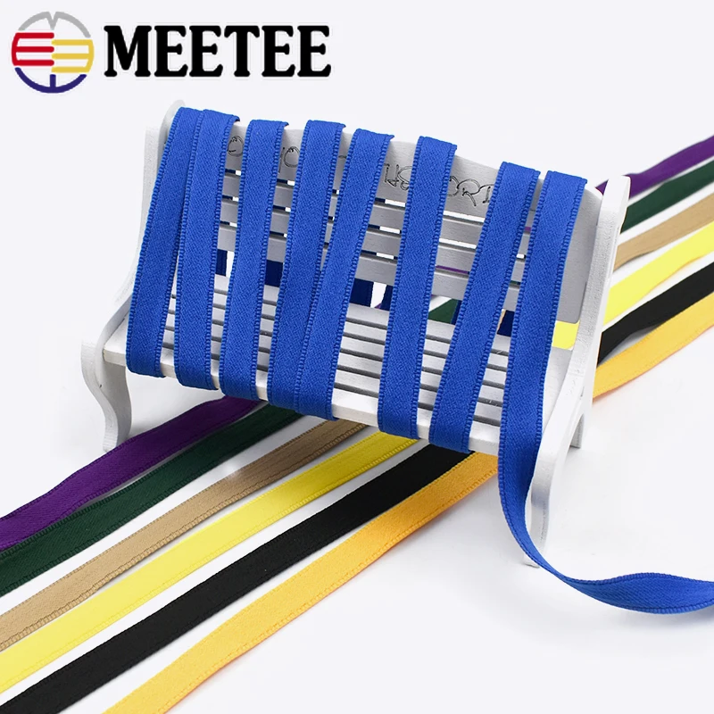 

21Meters Meetee 10mm Solid Color Jacquard Ribbon Trims for Apparel Collar Strap Lace Webbing DIY Sewing Clothing Accessories