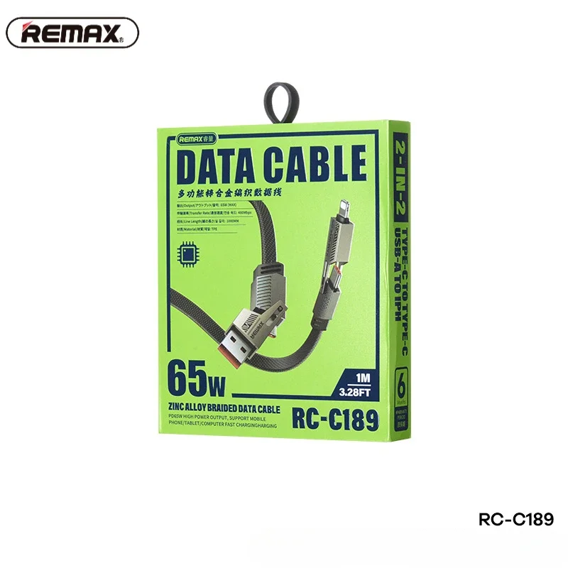 Фото Зарядный кабель Remax RC-C189 65 Вт 4 в 1 USB A C T to Type C Кабели Fast Lightning для HUAWEI Xiaomi Телефон iPhone 15 Pro Max №2